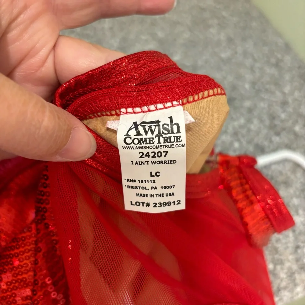 A Wish Come True “I Ain’t Worried ” Red dance costume size LC - Picture 5 of 5